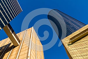 Bottom view of skyscrapers, Atlanta, USA