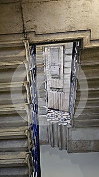 Bottom view of the stairs of Hampton Court Palace