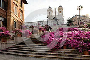 Bottom view of stairway of TrinitÃ  dei Monti