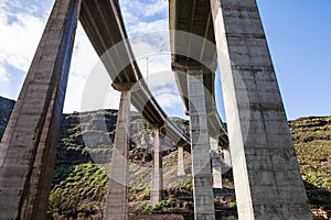 Bottom view of structure design under bridge