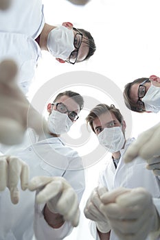 Bottom view.surgical team at work
