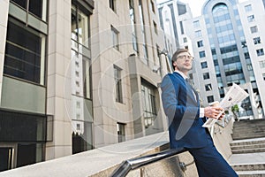 bottom view of young businessman