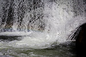 Bottom of a waterfall, sharply focused