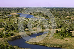 Bottomland of Vorskla river . Top view. Ukraine. Europe