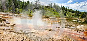 Bottomless pool is a hot spring in Yellowstone national park, Wyoming