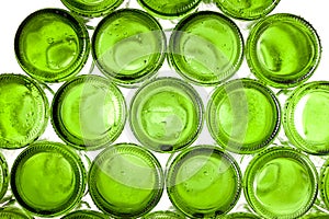 Bottoms of empty glass bottles