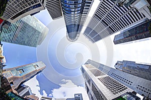 Tall Skyscrapers in Downtown Business Financial District