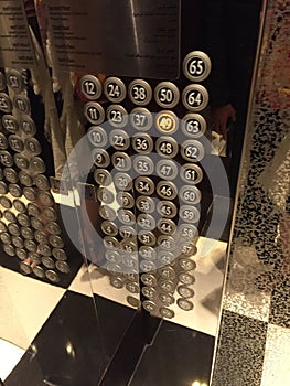 Bottons elevator numbers floor up