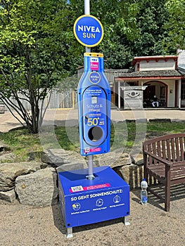 Nivea sunscreen vending machine.