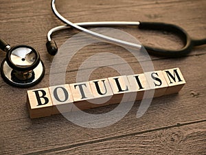 Botulism, text words typography written with wooden letter, health and medical