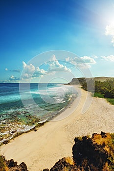 Boucan Canot Beach at Reunion Island seen from Cap Homard - touristic site