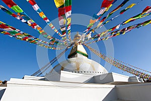 Boudha bodhnath Boudhanath stupa prayer flags Kathmandu