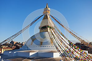 Boudha bodhnath Boudhanath stupa prayer flags Kathmandu