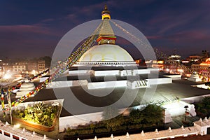 Boudha or Bodhnath stupa in Kathmandu, Nepal