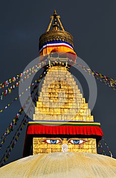 Boudhanath Buddhist stupa. Kathmandu, Nepal