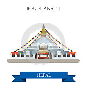 Boudhanath Kathmandu Nepal vector flat attraction sightseeing