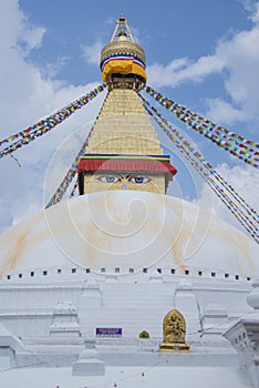 Boudhanath Stupa, Kathmandu, Nepal is a popular World Heritage Site and the largest Buddhist temple in Nepal
