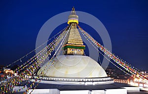 Boudnath Stupa in the Kathmandu valley, Nepal