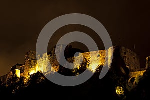 Bouillon castle at night