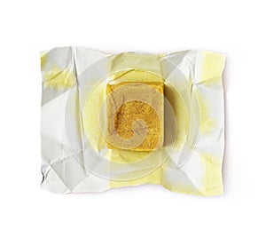 Bouillon stock broth cube isolated