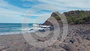 Boulder Beach Headland Cliffs Landscape. Lennox Head. Australia holiday destination