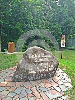 Boulder at Bukit Timah summit