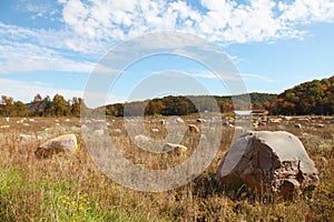 Boulder debris field at Johnson Shut-in State Park in Autumn