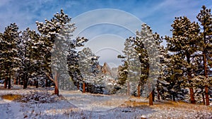 Boulder Flatirons in Snow