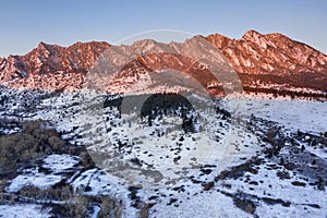 Boulder Foothills Sunrise Aerial