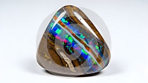 Boulder Opal on White Background