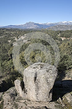 Boulder Stone in Guadarrama Mountain Range, Madrid