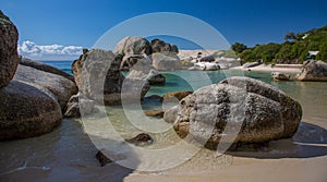 Boulders Beach with beautiful clear water and soft sand