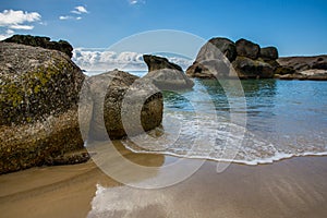 Boulders Beach with beautiful clear water and soft sand