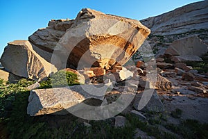 Boulders in desert mountains