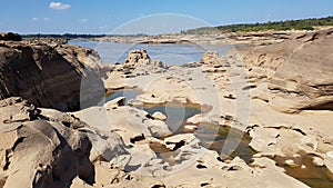 The boulders is eroded