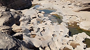 The boulders is eroded