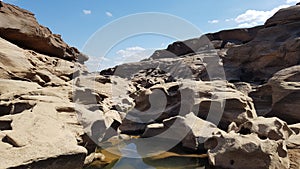 The boulders is eroded