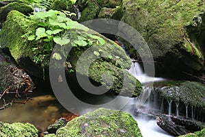 Boulders in the flowing water