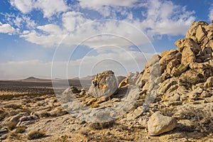 Boulders Form Hillside in Mojave Desert