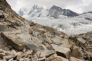 Boulders at Glacier du Tour in French Alps