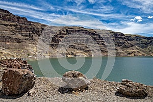 Boulders at the overlook of the Owyhee Reservoir in eastern Oregon, USA