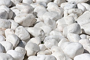 Boulders or pebbles in a garden in Cadiz, Andalusia. Spain.