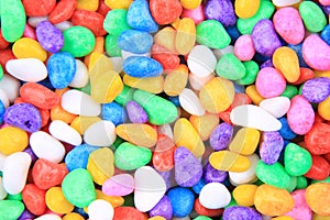 boulders with plastic colors as background