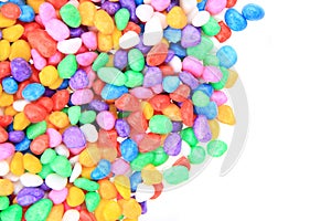 boulders with plastic colors as background