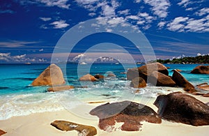 Boulders in the sand