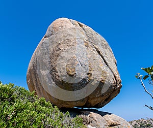 Boulders scattered throughout the terrain of Volax in Tinos