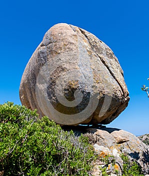 Boulders scattered throughout the terrain of Volax in Tinos
