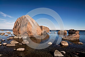 Boulders in the sea