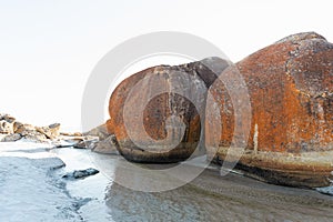 Boulders at squeaky beach Wilson\'s promontory