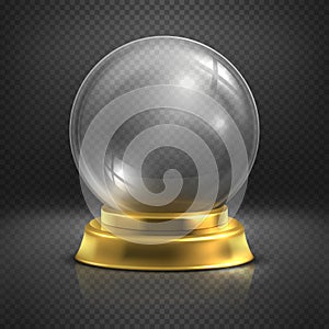 Boule, glass empty magic ball, snow globe vector illustration